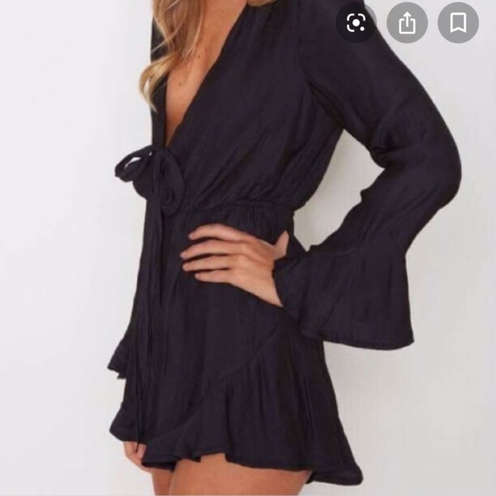 White fox boutique black long sleeve romper